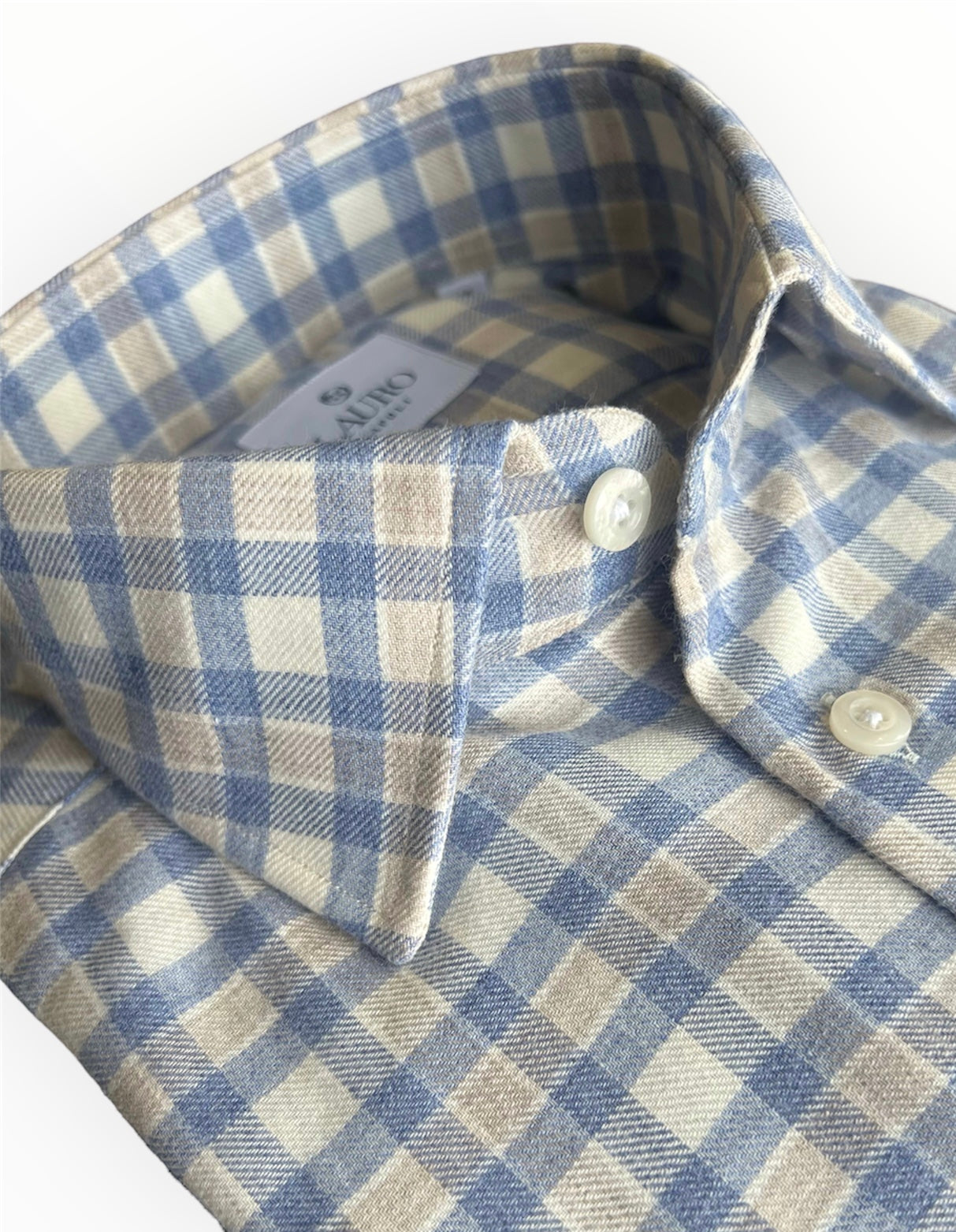 FLANELLE BEIGE ET BLEU